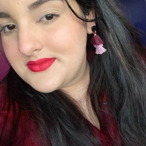 Purple tassel earrings